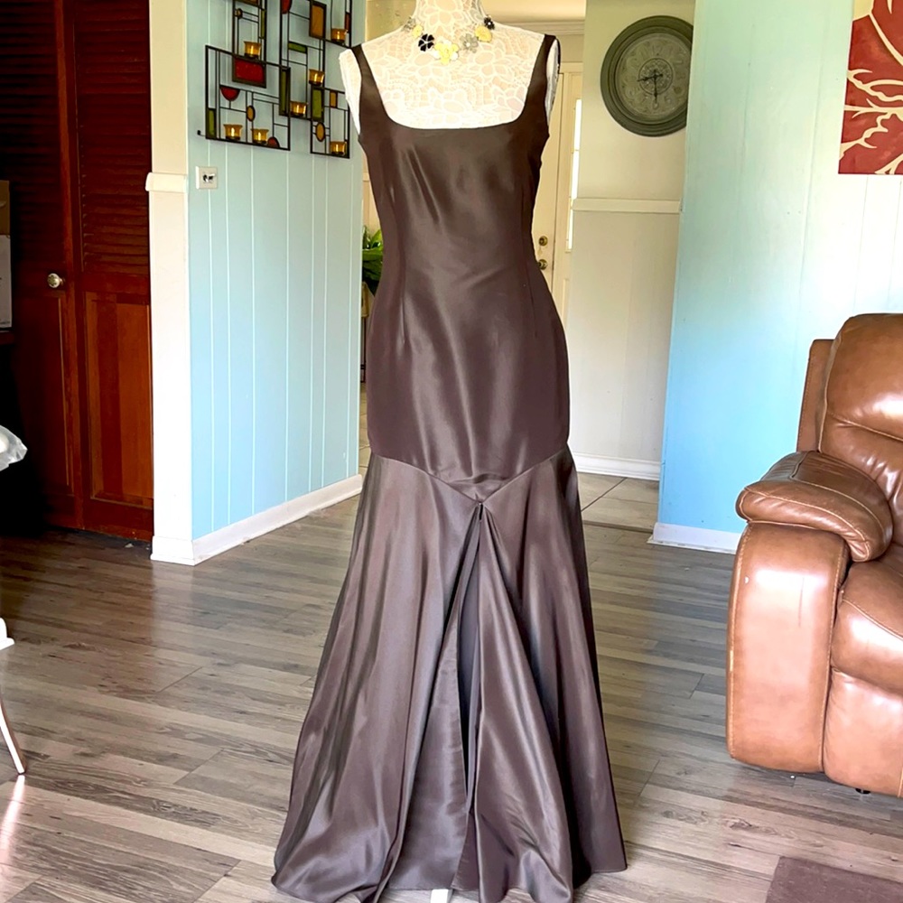Naeem Khan Elegant Brown Prom Dress